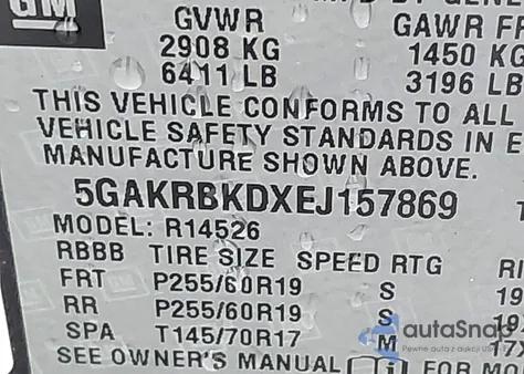 2014 Buick Enclave Leather z USA, uszkodzony, nr VIN 5GAKRBKDXEJ157869